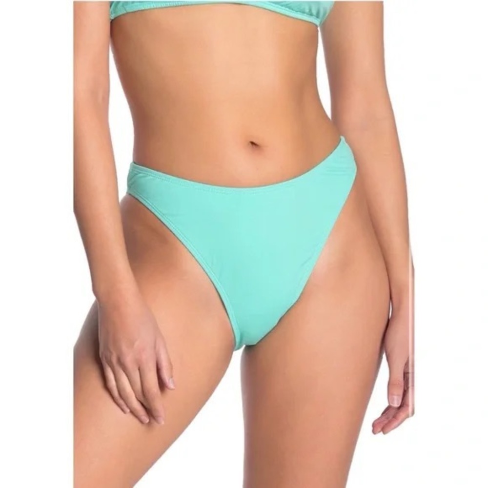 The Bikini Lab Aqua Solid High Cut Bikini Bottoms
